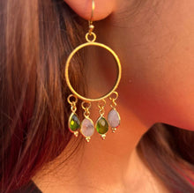 Load image into Gallery viewer, Peridot and Moonstone earrings
