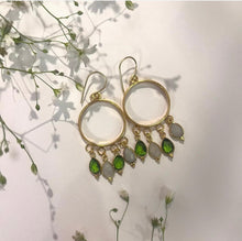 Load image into Gallery viewer, Peridot and Moonstone earrings
