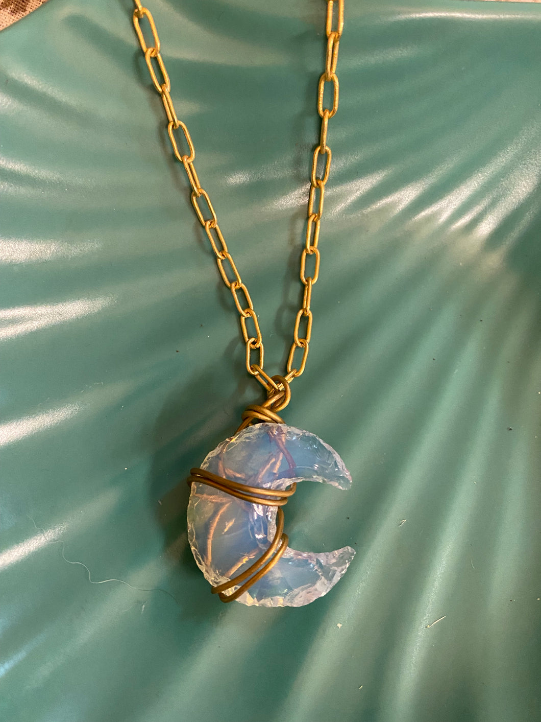 Opalite New Moon Pendant